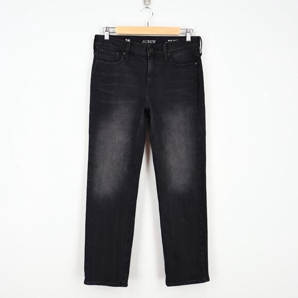 J.Crew Mid Rise 90s Classic Straight Fit Jean Charcoal Wash Size 26 NWOT - Picture 1 of 8
